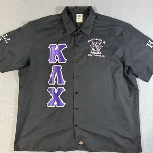 Dickies Kappa Lambda Chi Military Fraternity Incorporated Button Shirt Size XXL